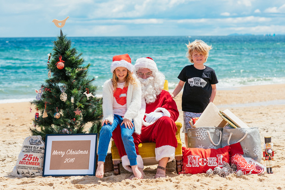 Family santa on beach hr-6